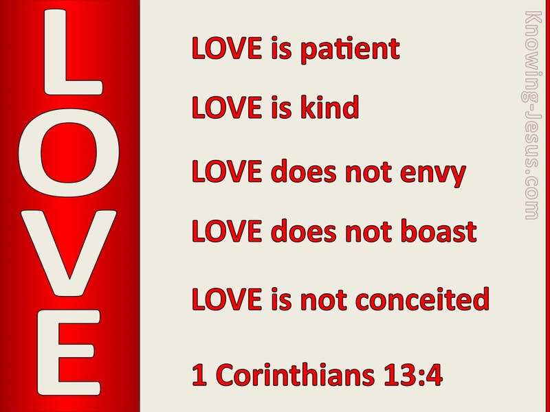 1 Corinthians 13:4 Love is Patient (red)